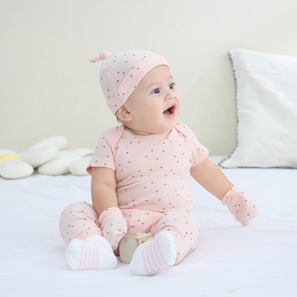 Strawberry Sunshine 10-Piece Baby Bodysuit & Pants Set for 3-6 Months - Picture 4 of 6